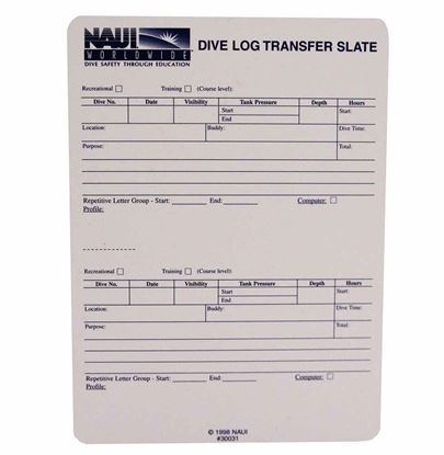 Deluxe Dive Log Transfer Slate 