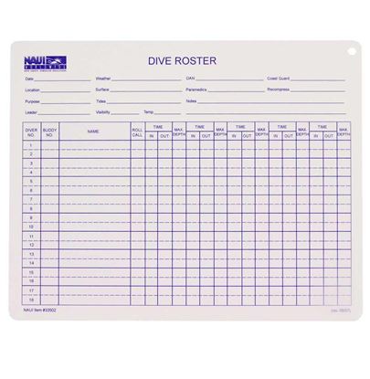 Divemaster Activity Roster Slate